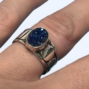 Elegant Sterling Silver & Druzy Ring